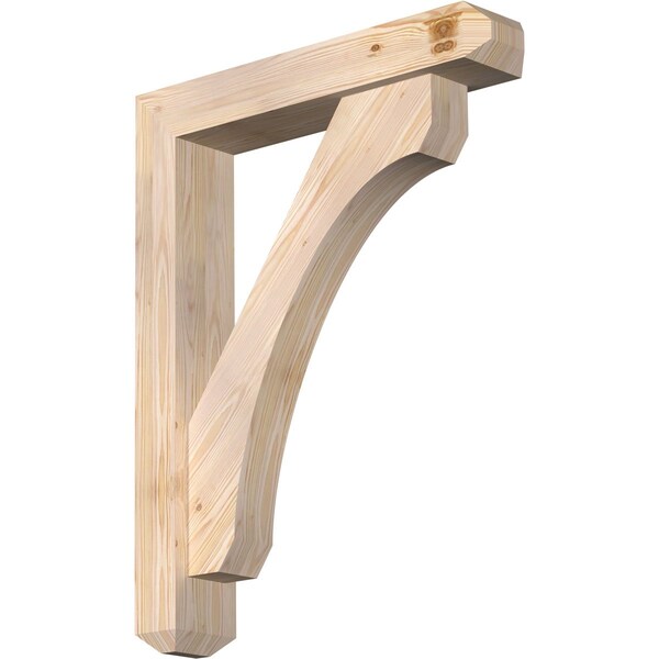Ekena Millwork Legacy Craftsman Smooth Bracket w/ Offset Brace, Douglas Fir, 5 1/2"W x 28"D x 36"H BKT0604X28X36LEC04SDF - main